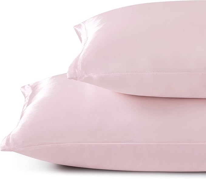 Blush Pink Satin Pillowcases - Image 2