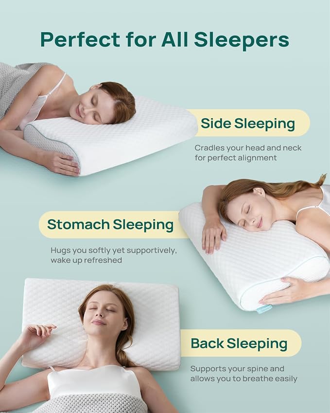 Releep Cervical Neck Pillow, Side Sleeper Pillow - Image 7