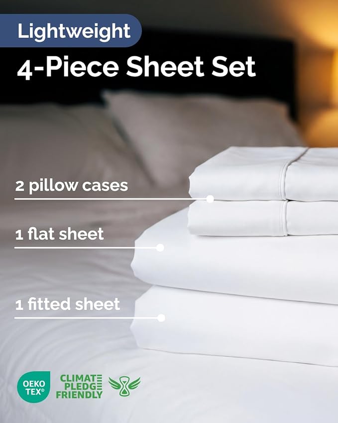 Lightweight 4 Piece Bed Sheet Set Queen Size - Image 2
