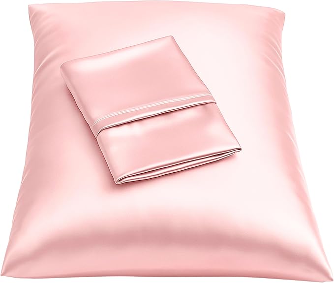 BLISSFORD Pink Satin Pillowcase by BLISSFORD
