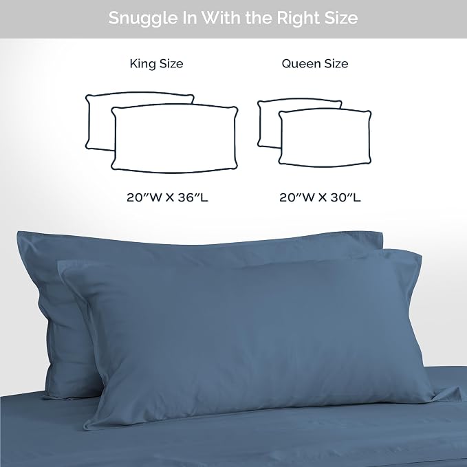 Pillow Cases Queen Size Set of 2 Pillowcases 100% Viscose from Bamboo Cooling - Image 6