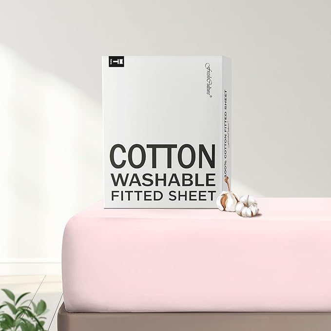 FreshCulture Pure Cotton Fitted Sheets California King Size, 300 Thread Count by FreshCulture