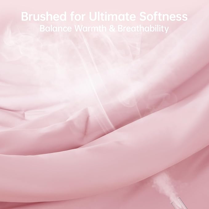 MUXHOMO Pink California King Comforter Set, All Season Ultra Soft Down - Image 3