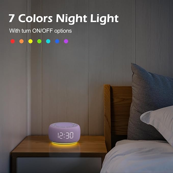 Buffbee Sound Machine & Alarm Clock 2-in-1, 0-100% Clock Face Brightness - Image 7