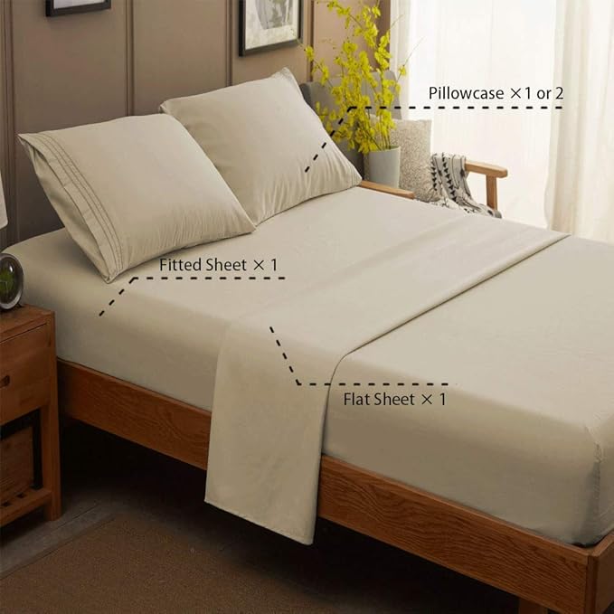 SONORO KATE Bed Sheet Set Super Soft Microfiber 1800 Thread Count Luxury - Image 2
