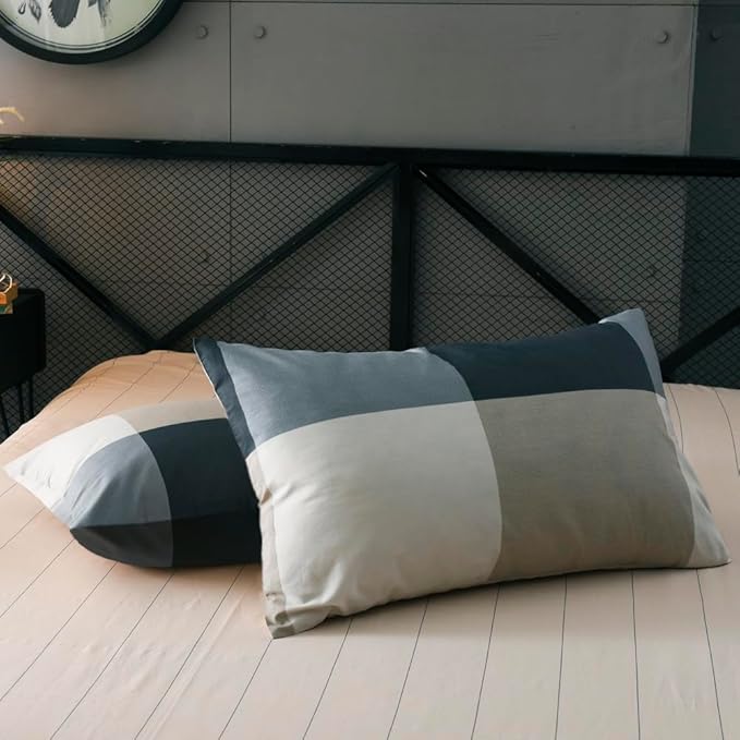 mixinni Twin Size Checkered Duvet Cover Set - Image 6