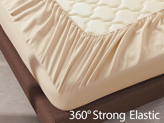 100% Egyptian Cotton Fitted Sheet Twin Size, 600 Thread Count, Single Fitted - Image 5