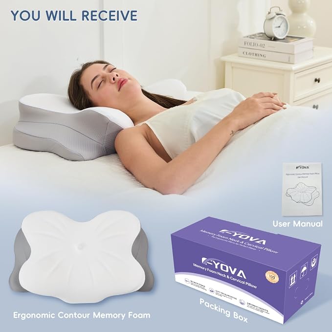 Cervical Neck Pillow, Ergonomic Memory Foam Pillows - Image 9