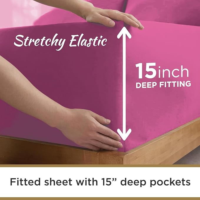 Knit Jersey 100% Cotton 2 Twin XL Fitted Bed Sheets Soft and Comfy - Image 3