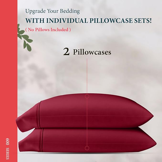 100% Egyptian Cotton Queen/Standard Pillow Cases Set of 2 - Image 3
