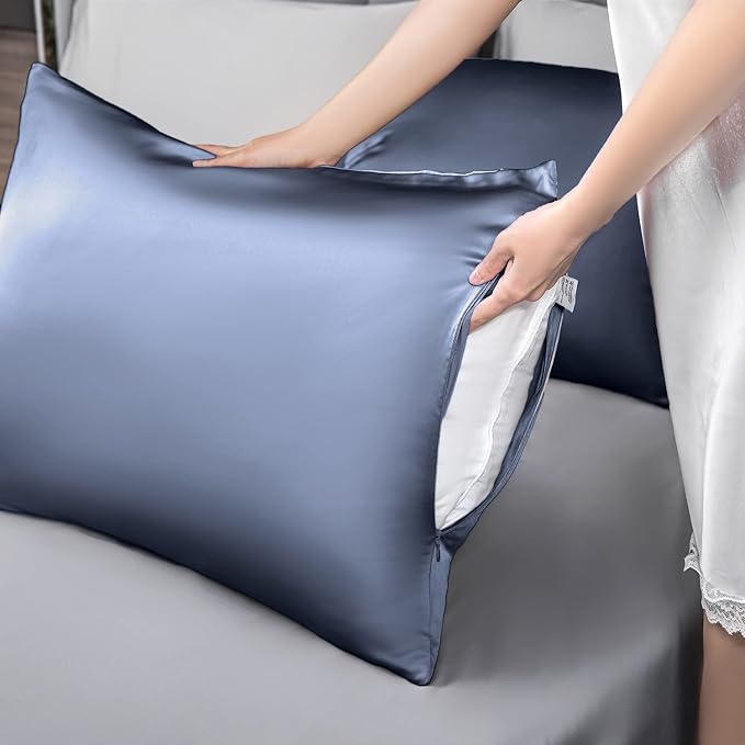 Mulberry Silk Pillowcase for Hair and Skin, Standard Size Cooling Silk Pillow - Image 6