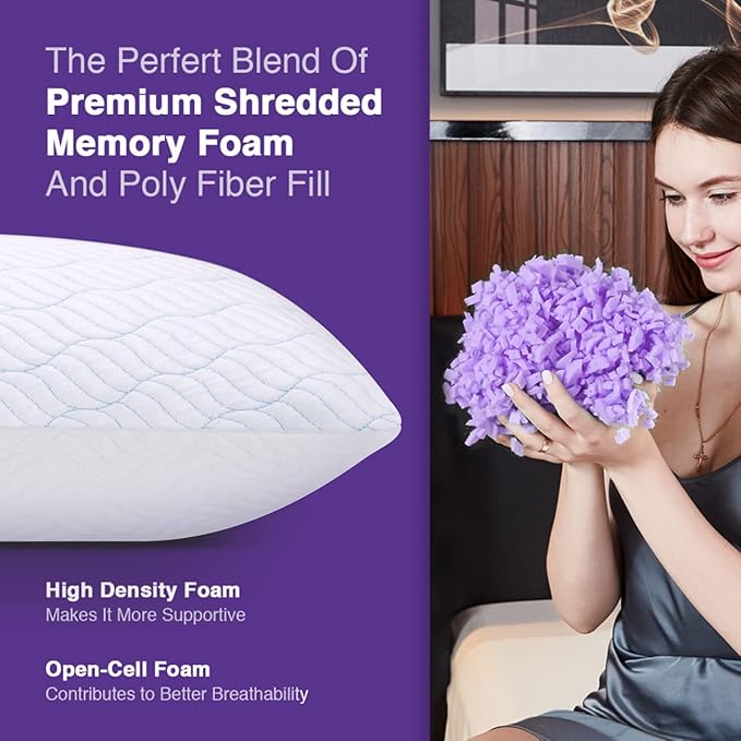 WISHSMILE Cooling Shredded Memory Foam Pillows - Image 5