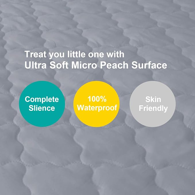 Biloban 2 Pack Pack and Play Mattress Protector Sheets Fitted Waterproof - Image 2