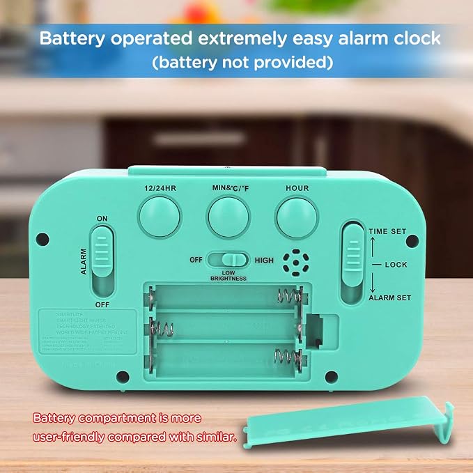 Peakeep Night Light Digital Alarm Clock Battery Operated - Image 7