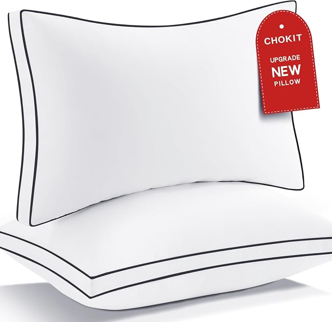Premium Pillows King Size Set of 2, Fluffy and Supportive 7D Down Alternative by CHOKIT