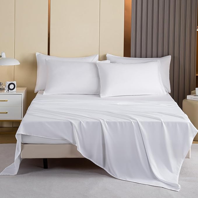Lavisun Twin Flat Sheets Only, 6 Pack Soft Brushed Microfiber Bedding Sheets - Image 2