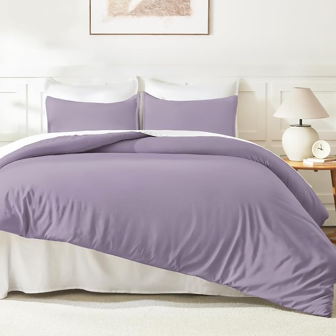 Litanika Grayish Lavender Purple Comforter Set Full Size, 3 Pieces Lightweight - Image 6