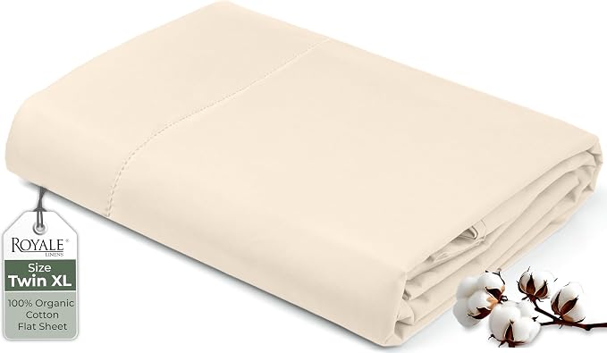 Royale Linens 100% Organic Cotton Fitted Sheet by ROYALELINENS