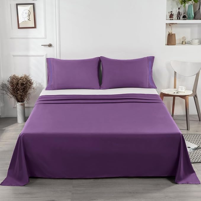 Lirex Flat Sheet, Queen Size Extra Soft Brushed Microfiber 1800 Microfiber Flat - Image 6