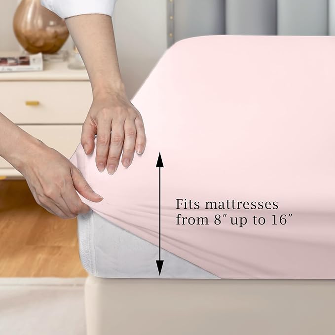 FreshCulture Pure Cotton Fitted Sheets King Size, 300 Thread Count Percale - Image 3