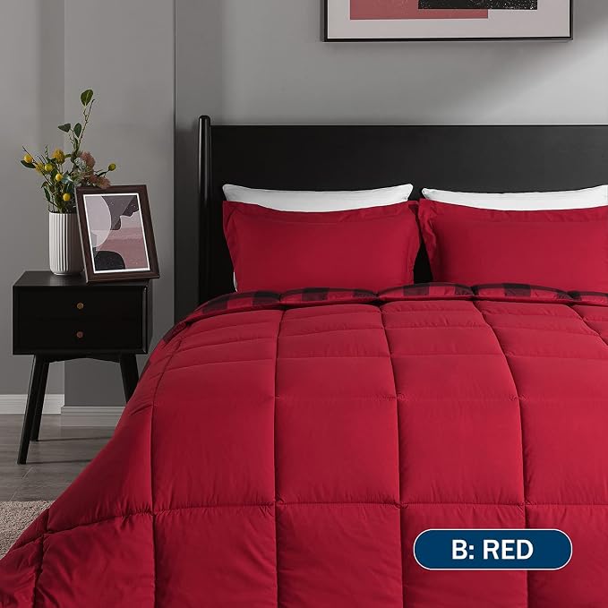 downluxe Lightweight Plaid Comforter Set - Image 3