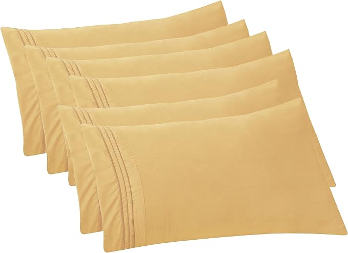 Elegant Comfort 6-PACK Solid Pillowcases 1500 Premium Hotel Quality Microfiber by ELEGANTCOMFORT