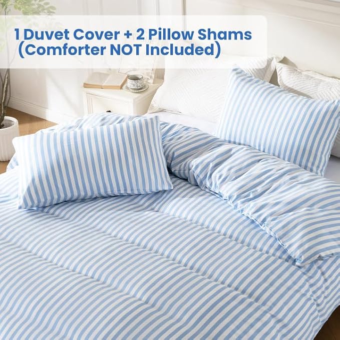 ROSE&RISY Blue Queen Duvet Cover Set, 3 Pieces Soft Bedding Queen Set, - Image 2