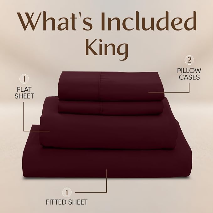 Utopia Bedding King Size Sheet Set – 4 Piece Bed Sheets, Soft and Breathable - Image 3