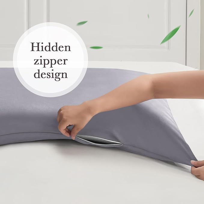 Curved Pillow Case King Size, Side Sleeper Pillow Cases Cover Cooling Rayon - Image 6