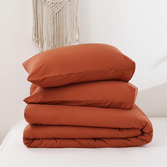 ROSGONIA California King Comforter Set Burnt Orange, All Season Rust Blanket - Image 7