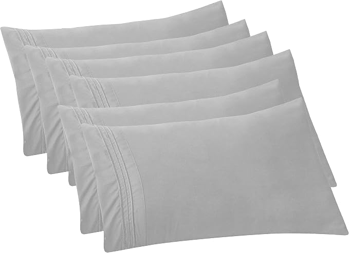 Elegant Comfort 6-PACK Solid Pillowcases 1500 Premium Hotel Quality Microfiber by ELEGANTCOMFORT