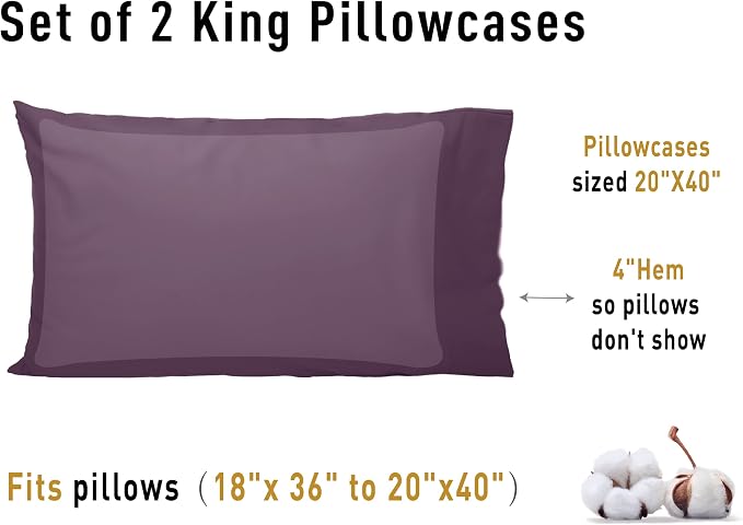 Sunflower King Pillowcases Set of 2, 100% Cotton King Size Pillow Cases 2 - Image 8