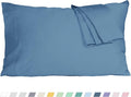 Pillow Cases, Standard Queen Size Cotton Percale Weave Pillowcases, Pre-Shrunk by HOMTEC