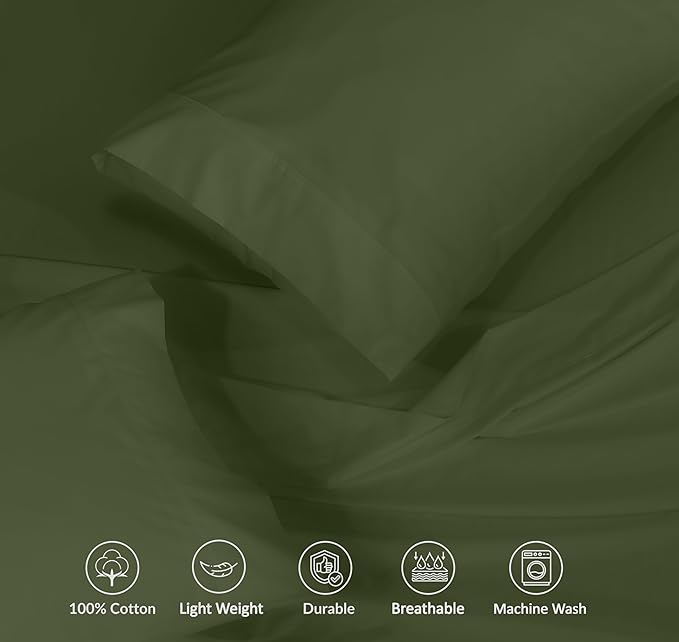RUVANTI 100% Cotton Sheets – Twin XL Size Percale Bedding, Cooling & Breathable - Image 4