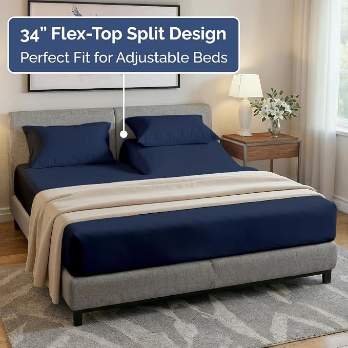 Flex Top Split Head King 4 Piece Sheet Set - Image 3