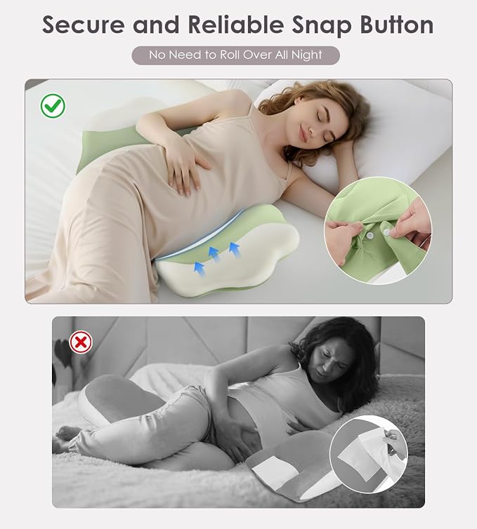 Memory Foam Pregnancy Pillows for Sleeping, Side Sleeper Maternity Pillow - Image 7