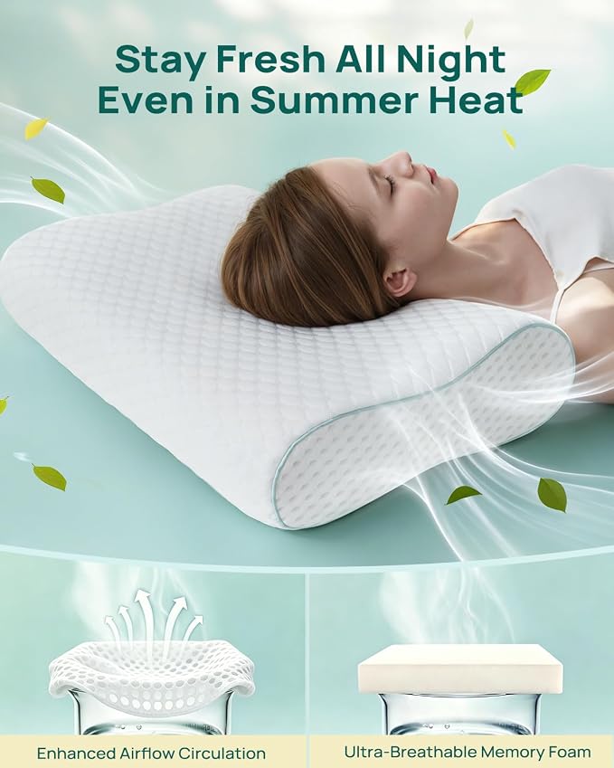Releep Cervical Neck Pillow, Side Sleeper Pillow - Image 5