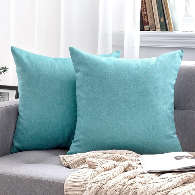 MIULEE Pack of 2 Decorative Outdoor Solid Waterproof Throw Pillow Covers Faux - Image 6