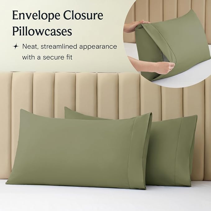 LuxClub 4 PC Full Sheet Set, Breathable Luxury Bed Sheets, Deep Pockets 18" - Image 3