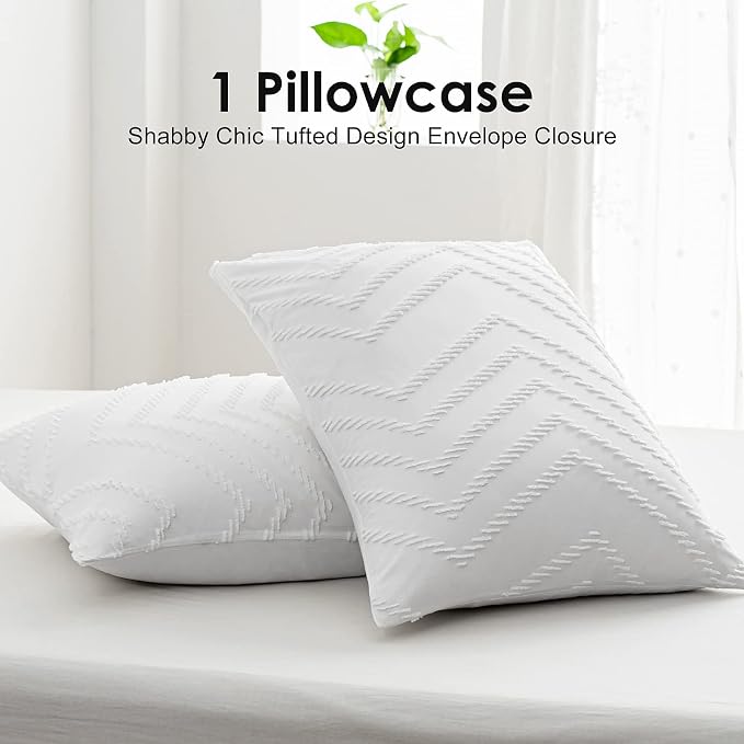 WARMDERN Boho Duvet Cover Set, Tufted Bedding Duvet Covers Soft Washed - Image 5