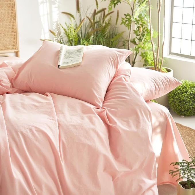 Wake In Cloud - Cotton Duvet Cover Set, Full Size, 100% Washed Cotton, Linen - Image 6