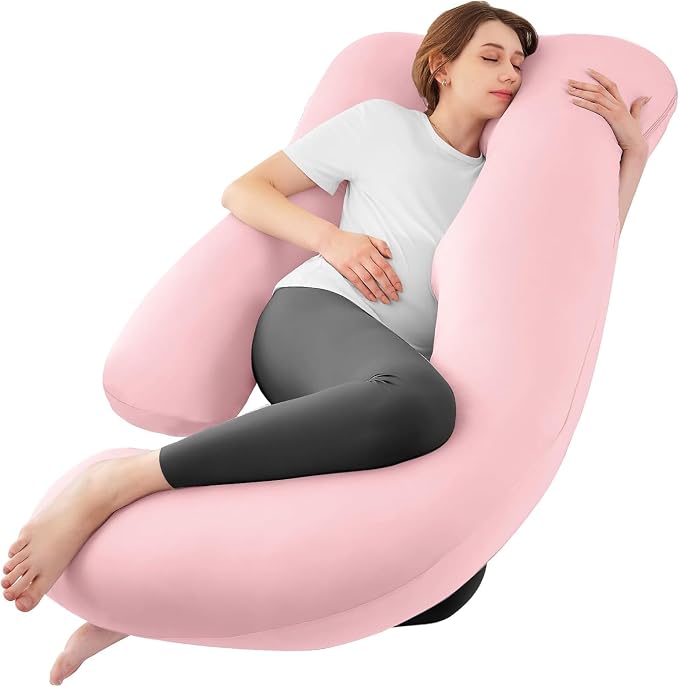 Sasttie Pregnancy Pillows for Sleeping, Jumbo U Shaped Cooling Full Body Pillow by SASTTIE
