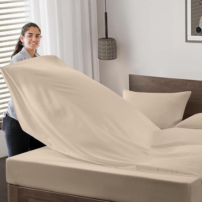 Maple&Stone King Flat Sheet 6 Pack, Premium Soft & Breathable, Brushed - Image 3