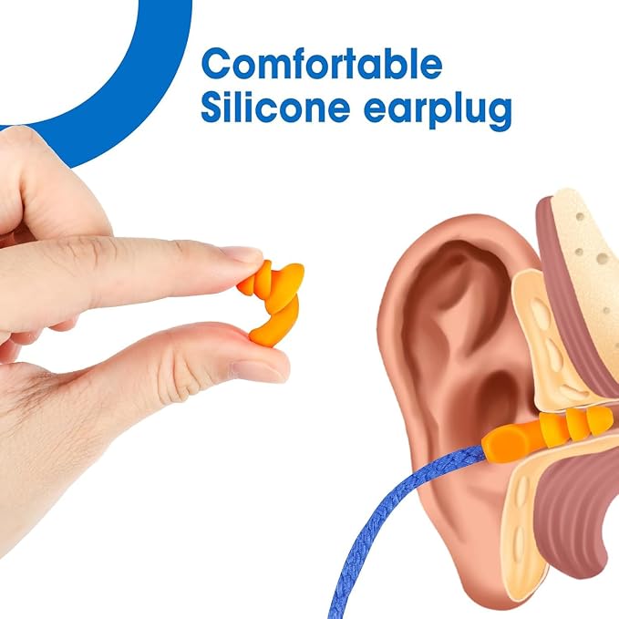 AZEN 55 Pairs Silicone Ear Plugs, Reusable Earplugs - Image 4