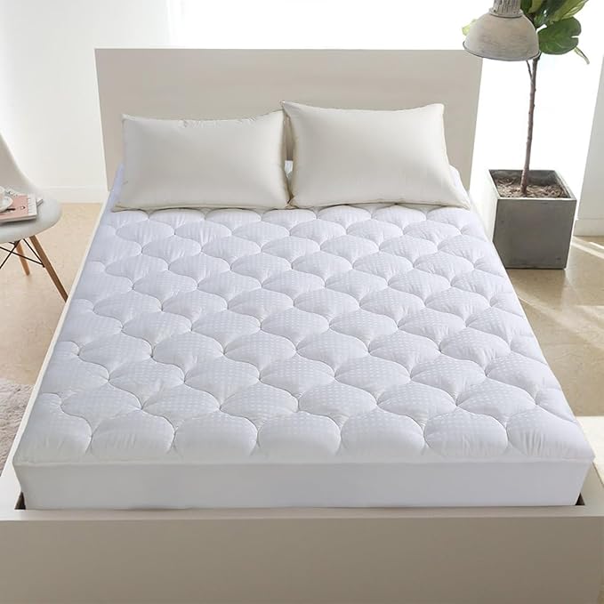 LEISURE TOWN Cotton California King Mattress Pad Fitted Quilted Mattress Cover - Image 9