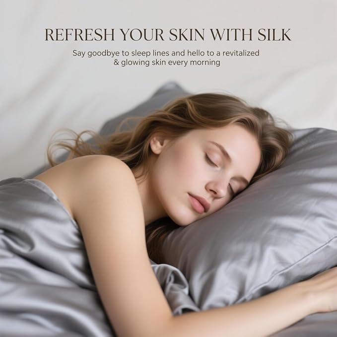 Ravmix Silk Pillow Cases with Zipper, 21momme Mulberry Silk Pillowcase - Image 2