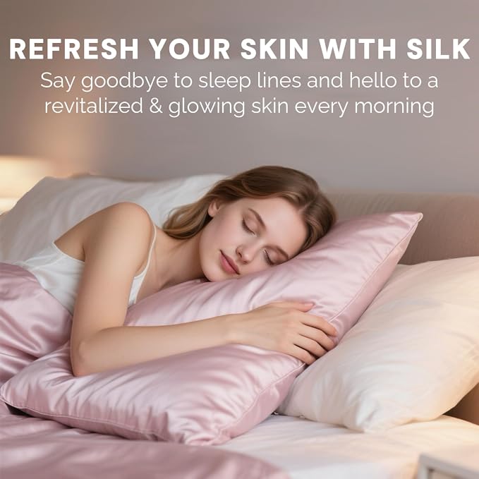 Ravmix Silk Pillow Cases with Zipper, 21momme Mulberry Silk Pillowcase - Image 2