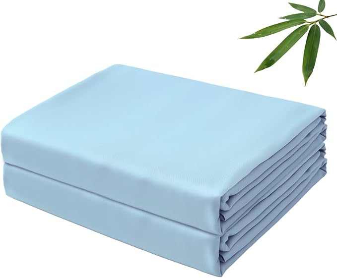 Bamboo Viscose Flat Sheets Only, 400 Thread Count Sateen Weave Cal King Size by ZaizaiHome