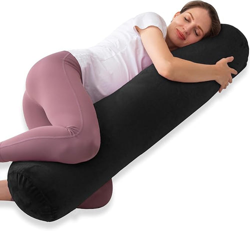 1 MIDDLE ONE Round Body Pillow for Adults, Long Bolster Pillow for Bed by 1MIDDLEONE