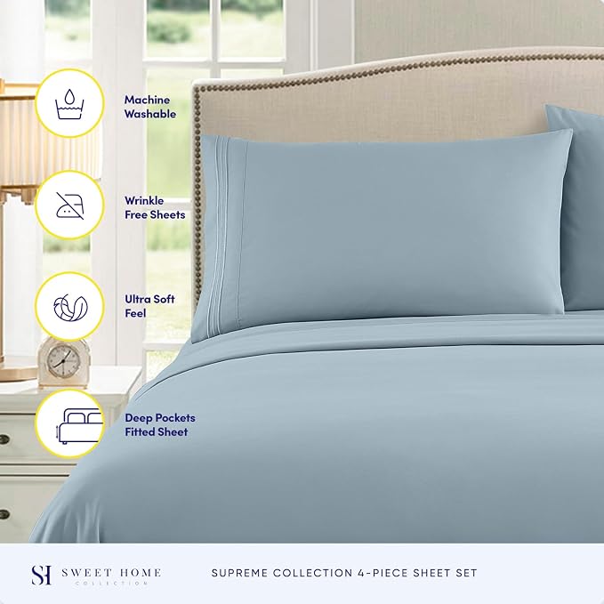 Twin Sheets - Breathable Luxury Sheets - 1800 Supreme Collection Extra Soft - Image 2